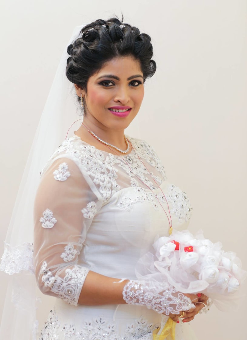 Bride wearing Elegant White Gown by Lloyd Bangera Wedding-photography Bridal-makeup | Weddings Photos & Ideas
