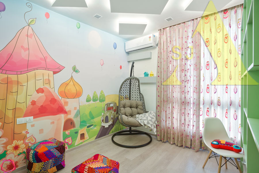 Whimsical Wall by Suman Bedroom Contemporary | Interior Design Photos & Ideas
