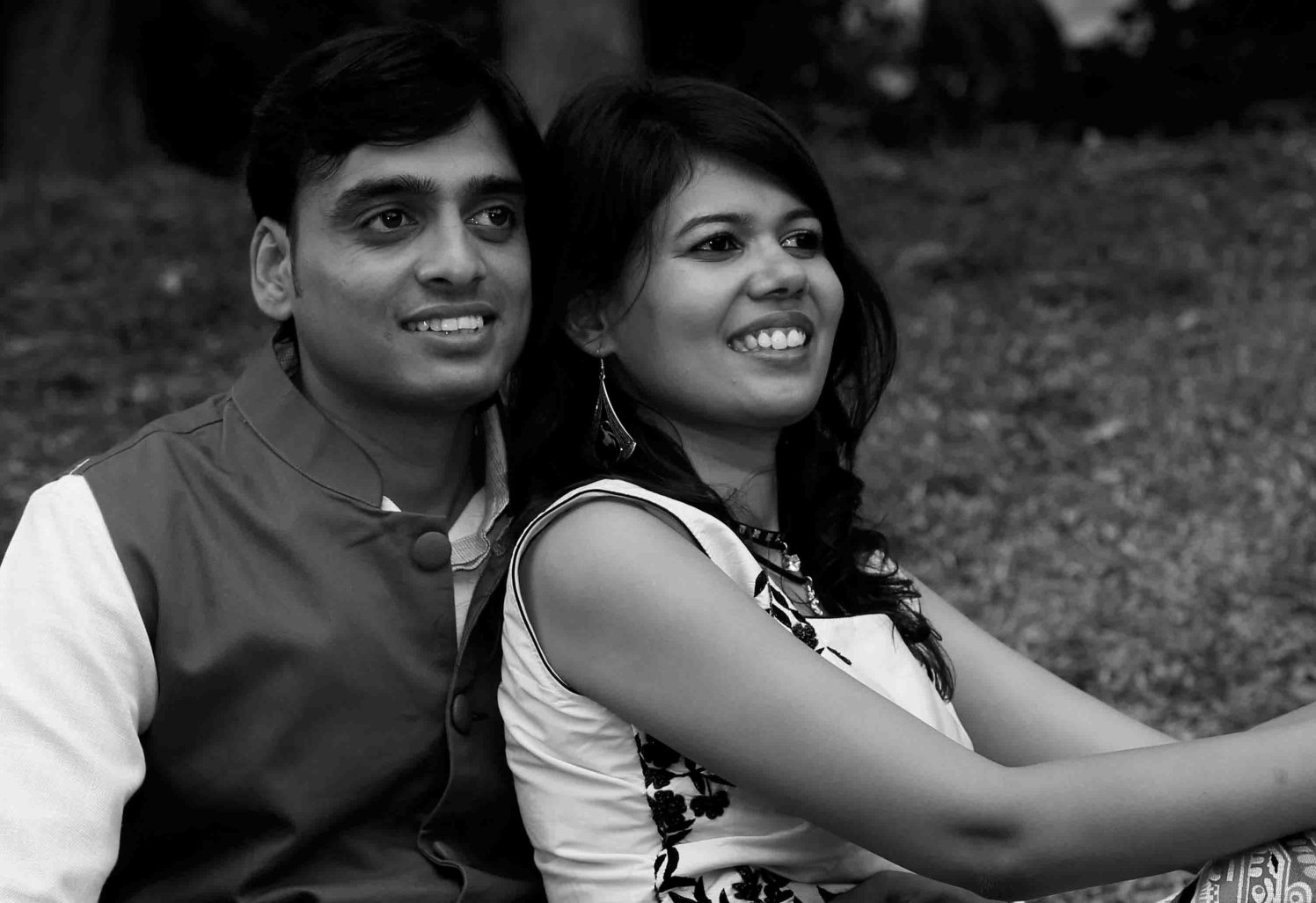 Classic Candid Portrait Photoshoot of Bride and Groom To-Be by Rushil Jadhav Wedding-photography | Weddings Photos & Ideas