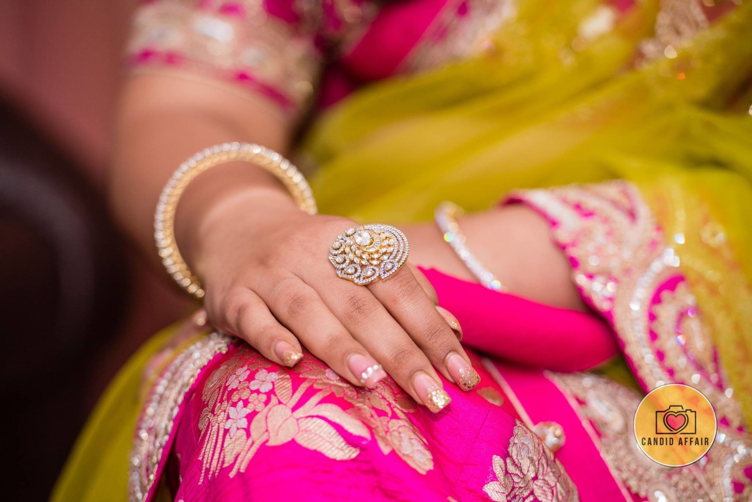 Simple Gold And Diamond Ring by Candid Affair Wedding-photography Bridal-jewellery-and-accessories | Weddings Photos & Ideas