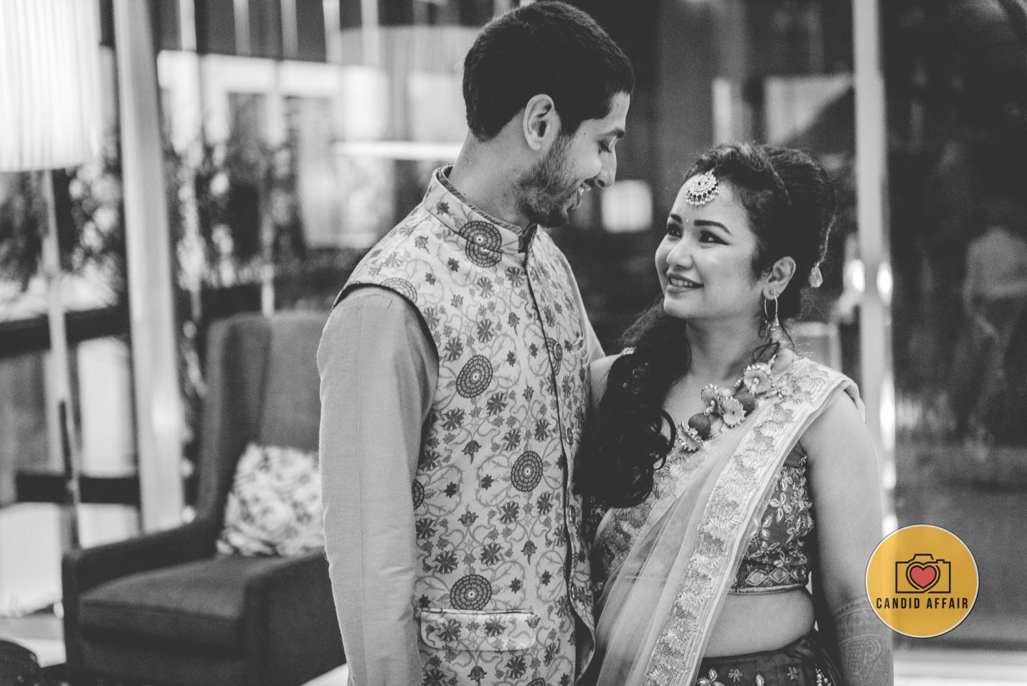 Black And White Shot Of Bride And Groom by Candid Affair Wedding-photography | Weddings Photos & Ideas