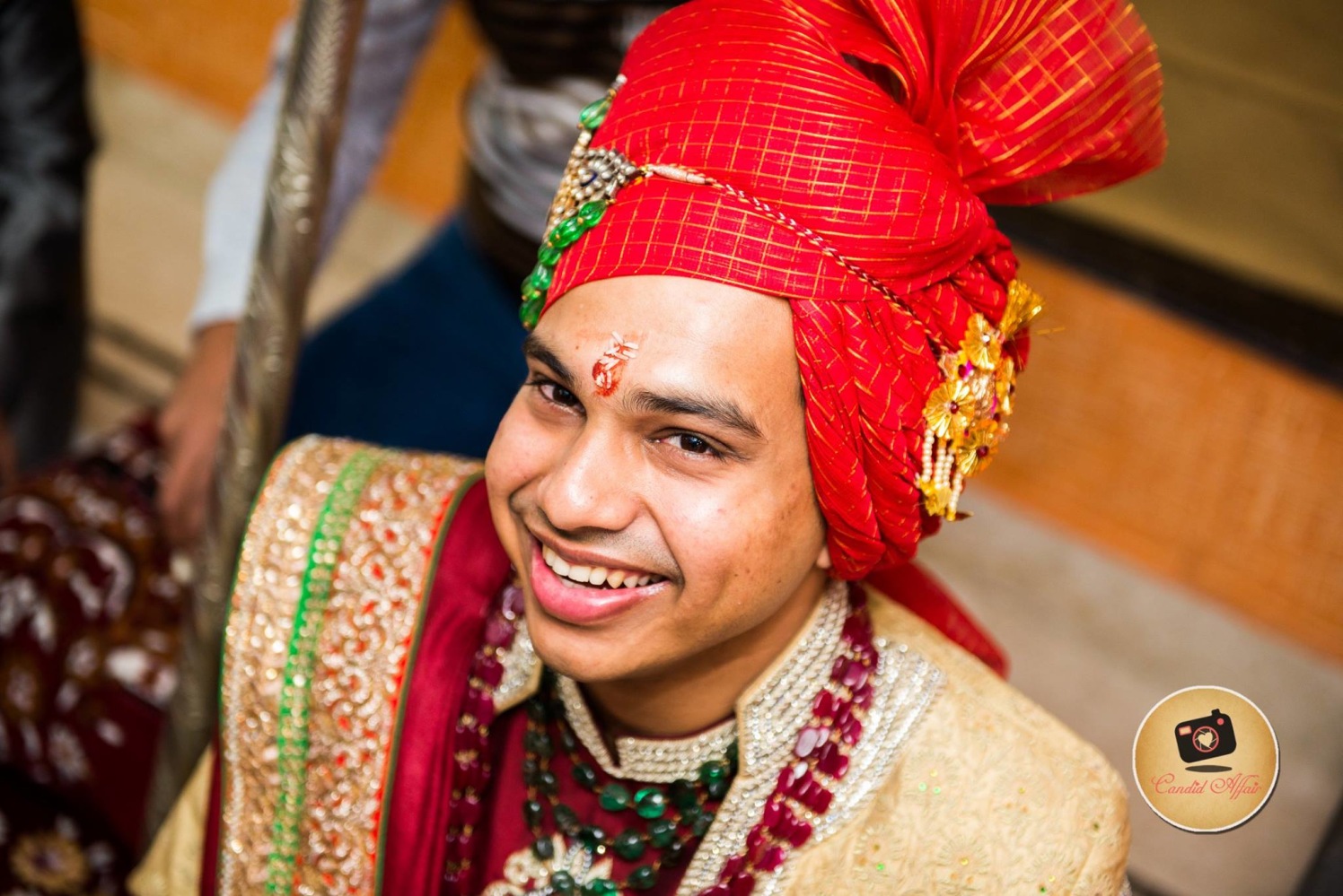 Groom Wearing Red Turban by Candid Affair Wedding-photography Groom-wear-and-accessories | Weddings Photos & Ideas