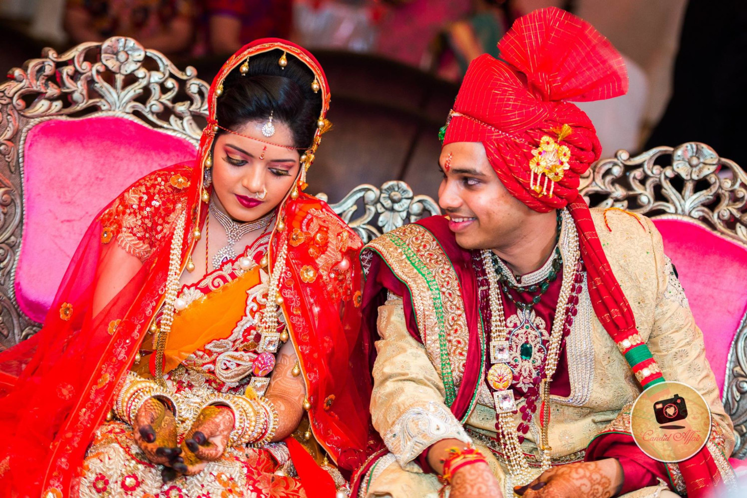 Bride And Groom Wedding Looks by Candid Affair Wedding-photography Groom-wear-and-accessories Bridal-jewellery-and-accessories Bridal-makeup | Weddings Photos & Ideas