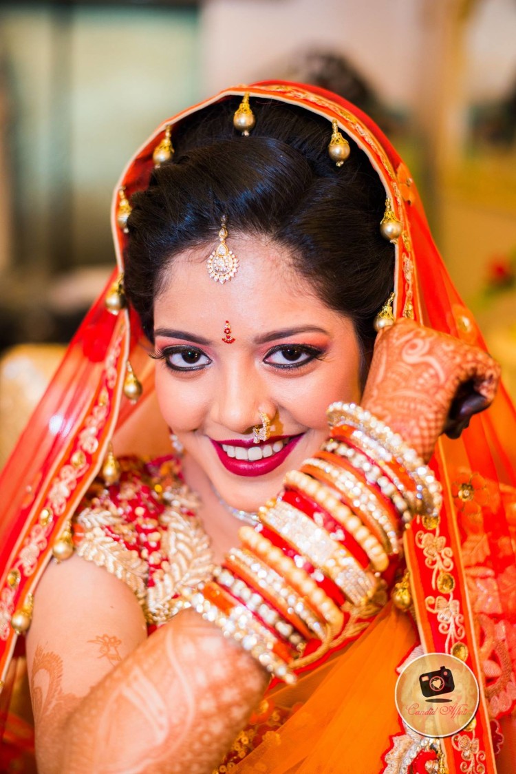 Bold Makeup Look For The Bride by Candid Affair Wedding-photography Bridal-jewellery-and-accessories Bridal-makeup | Weddings Photos & Ideas