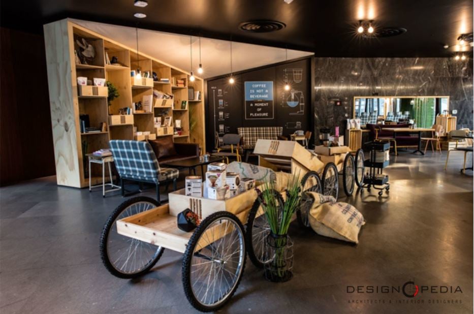 Garage Themed Cafe by Designopedia Modern | Interior Design Photos & Ideas