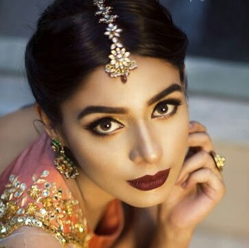 Double thumbs up to deep wine lips by Harleen Kaur Bridal-makeup | Weddings Photos & Ideas