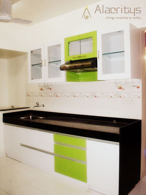 Green is the new Black by Trupti Ladda Modular-kitchen Modern | Interior Design Photos & Ideas