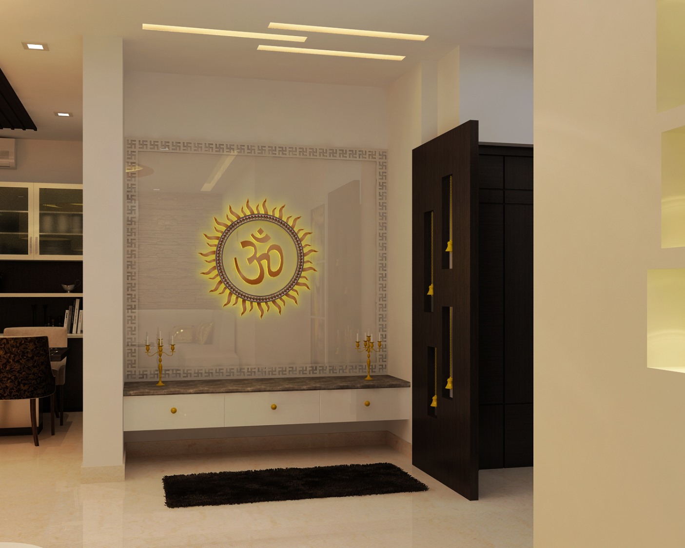 Contemporary Prayer Room by Nikita Singhi