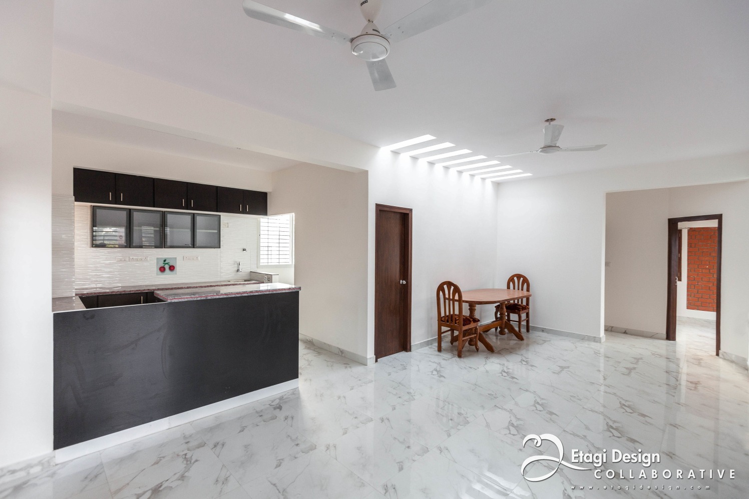 Modern hallway With White Marble Flooring by Prashanth Nandiprasad Indoor-spaces Contemporary Modern | Interior Design Photos & Ideas