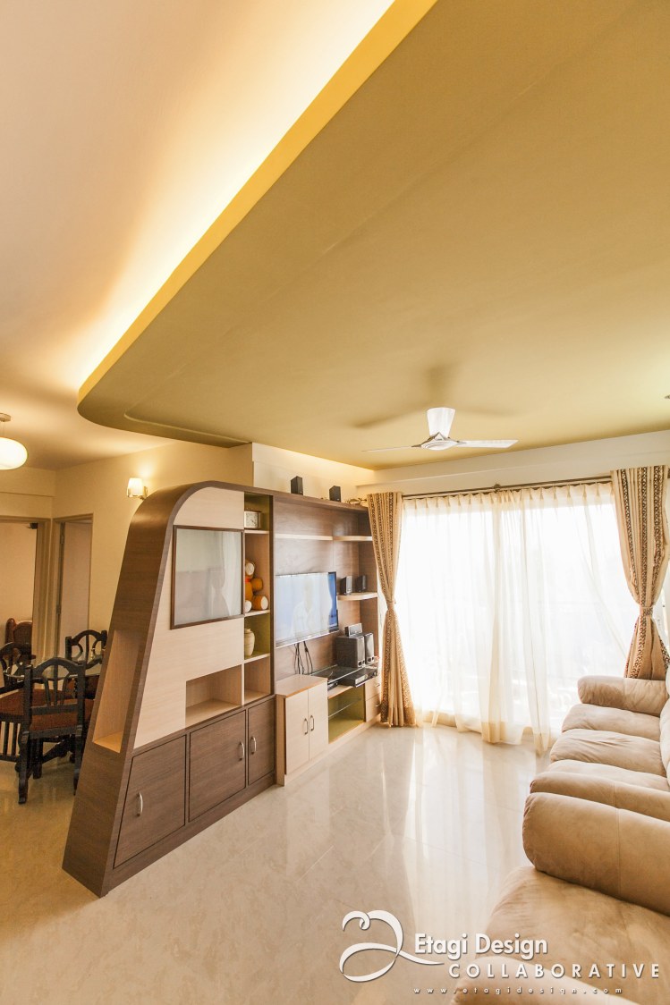 Living Room With Modern False Ceiling by Prashanth Nandiprasad Living-room Modern | Interior Design Photos & Ideas