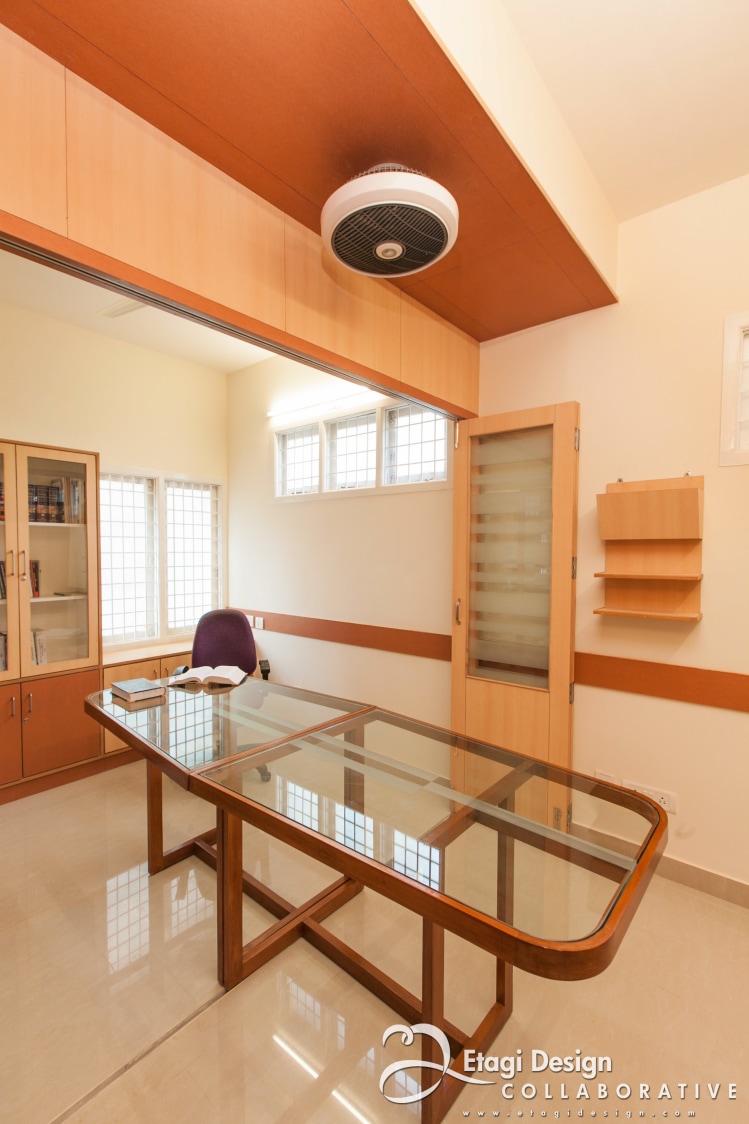 Office With Glass Top Table by Prashanth Nandiprasad Modern | Interior Design Photos & Ideas