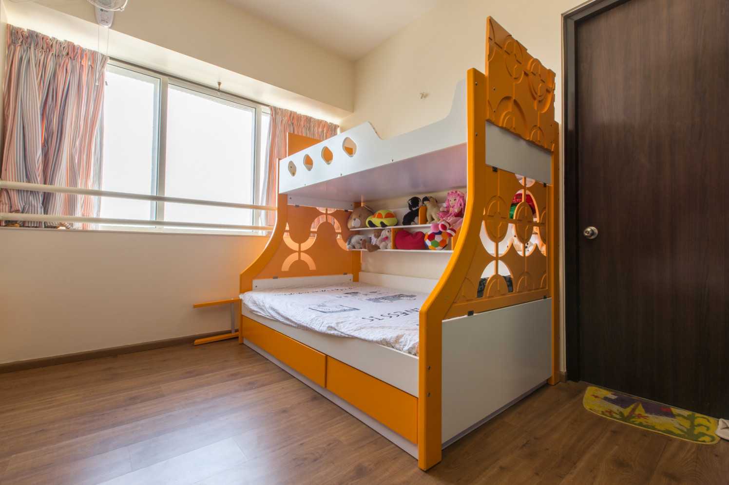Wooden floor Kids Bedroom with window by MakeMyCasa Bedroom Modern | Interior Design Photos & Ideas