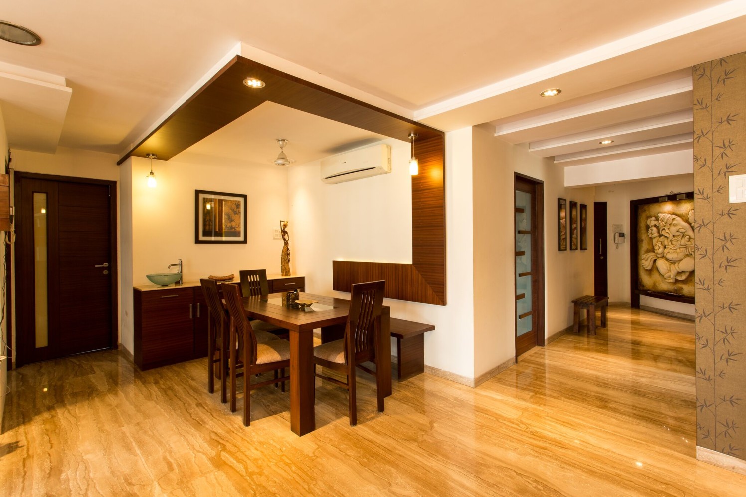 Contemporary Dining Hall by MakeMyCasa