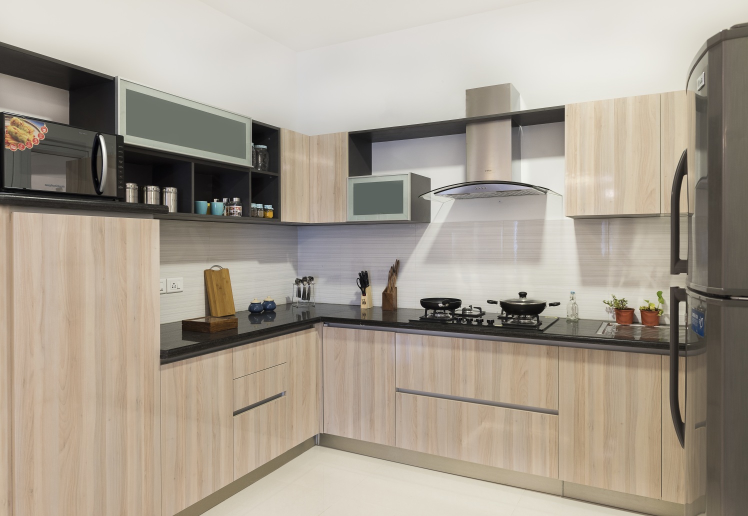 The Veneered Kitchen by HomeLane Modular-kitchen Modern | Interior Design Photos & Ideas