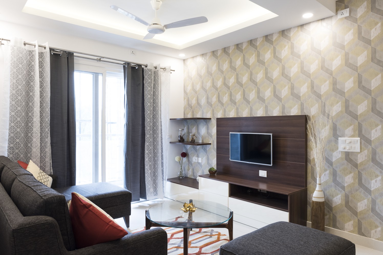 Neutrals is Fine Luxury by HomeLane Living-room Contemporary | Interior Design Photos & Ideas