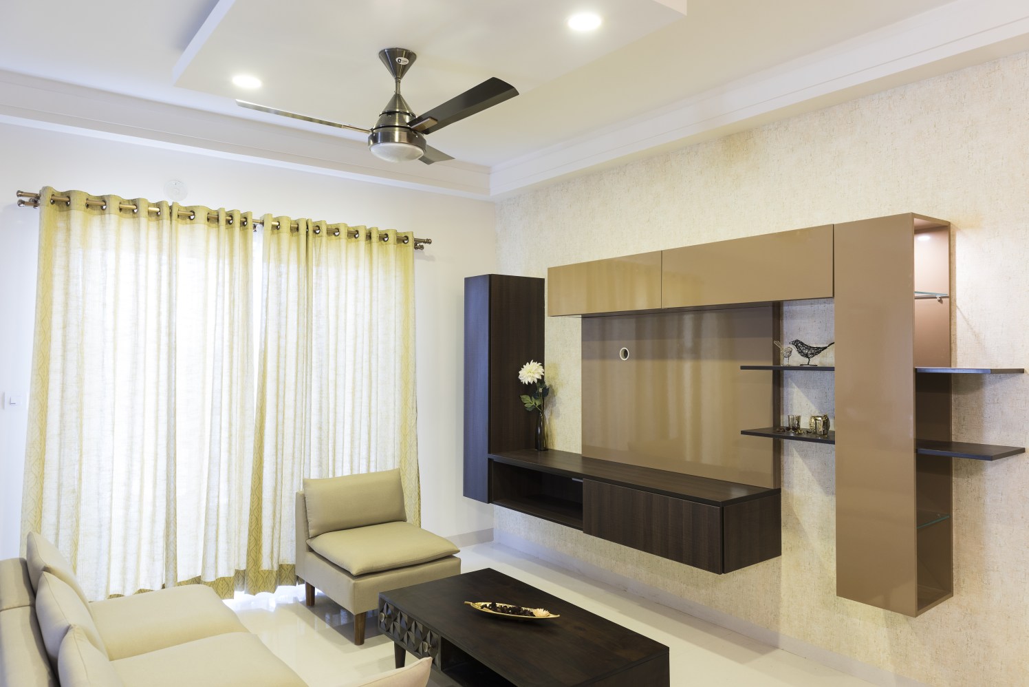 Shades Of Brown by HomeLane Living-room Modern | Interior Design Photos & Ideas