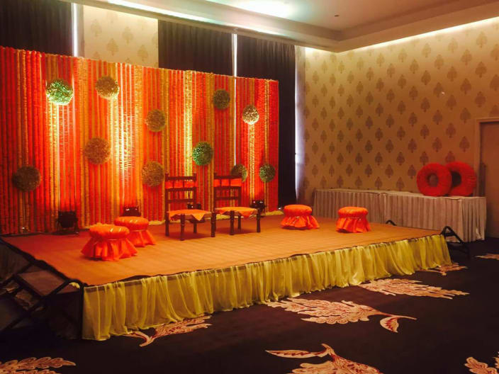Genda Flower Adorned Stage By Mridul Singhal Urbanclap