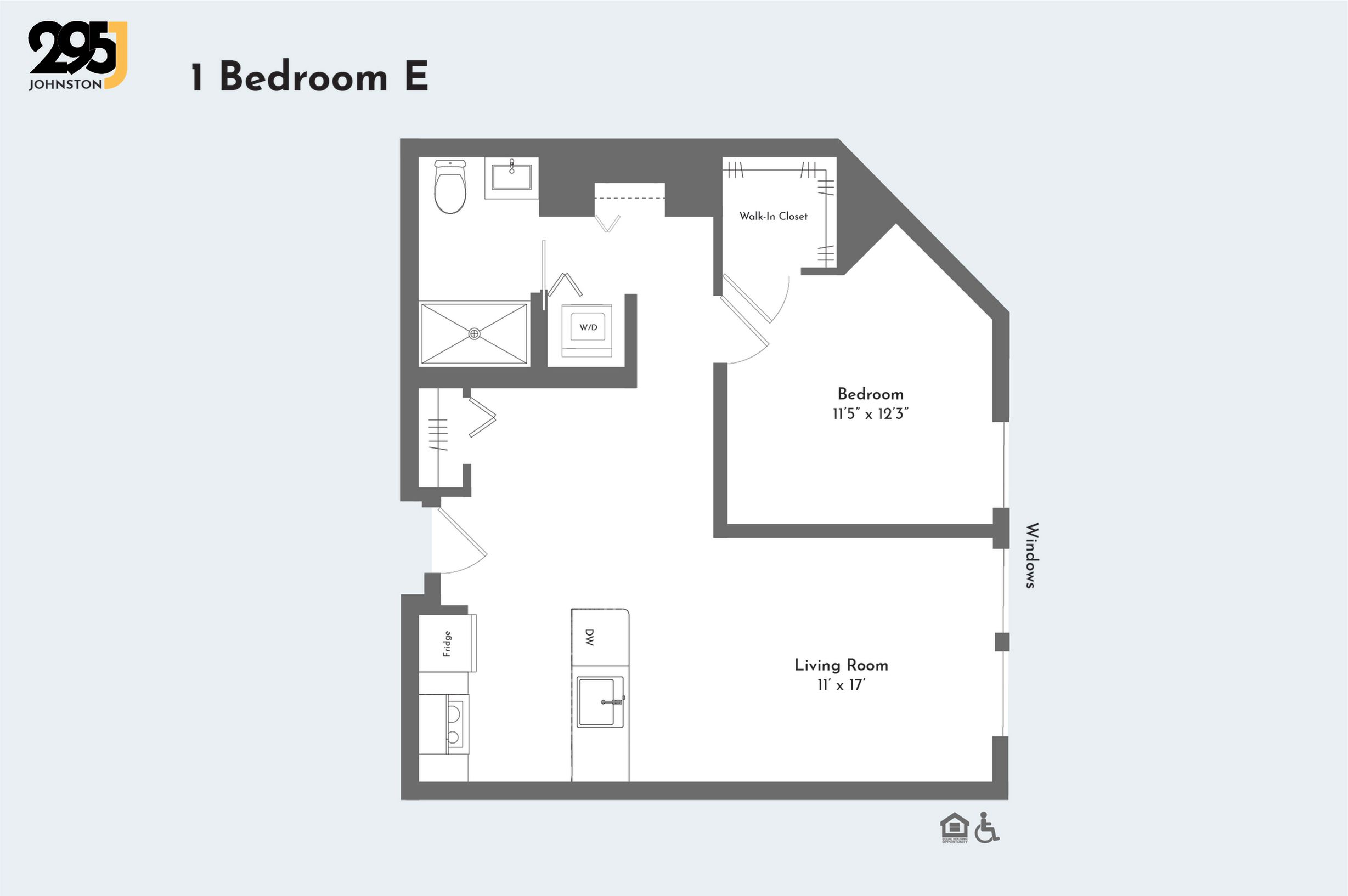 1 Bedroom E floorplan