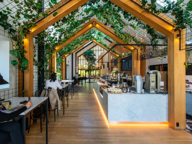 View of Coperaco Cafe located with Harrison Urby - luxury short-term furnished apartment rentals in Harrison NJ