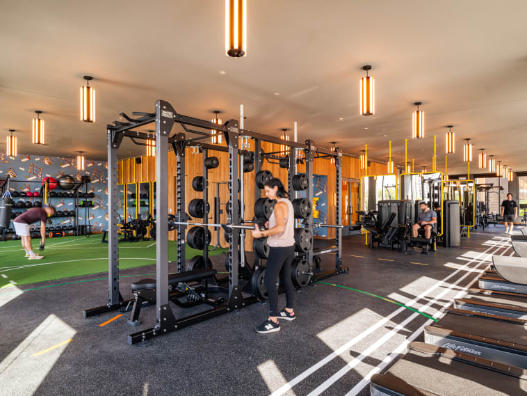 Decked out gym and yoga studio at Dallas Urby - luxury short-term furnished apartment rentals in Dallas TX