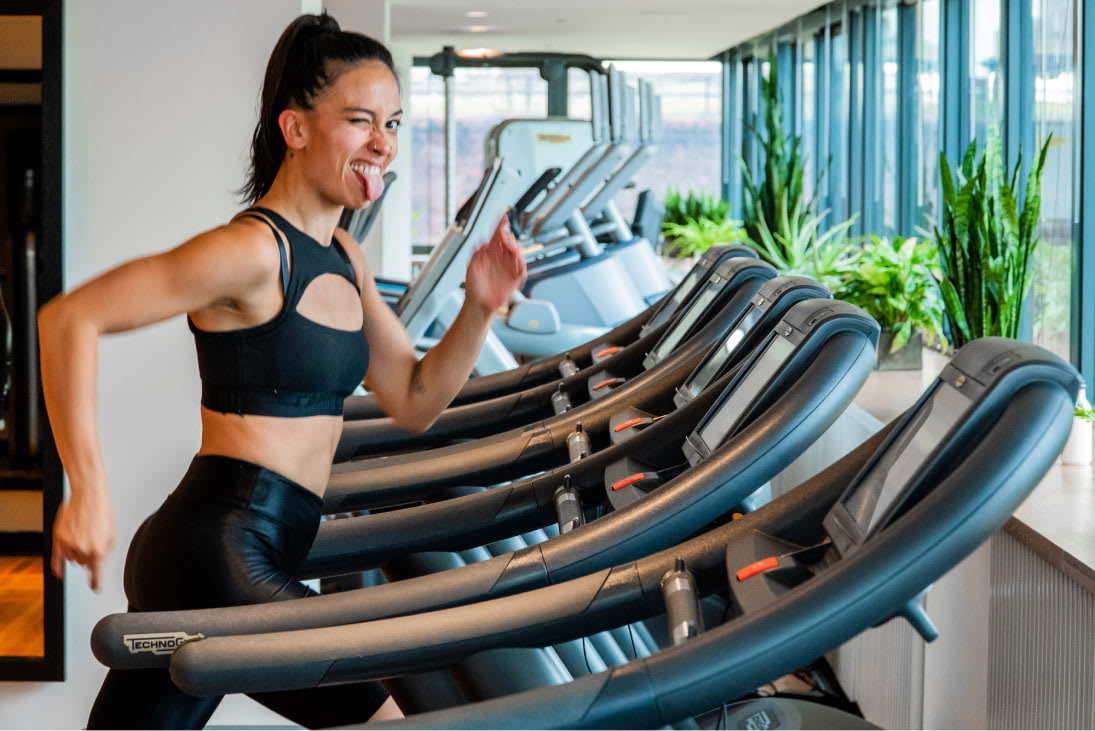View of the gym at Jersey City Urby - luxury Jersey City apartments for rent