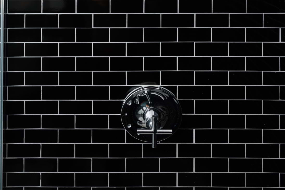 View of the designer bathroom details at Newark Urby - luxury Newark NJ apartments for rent