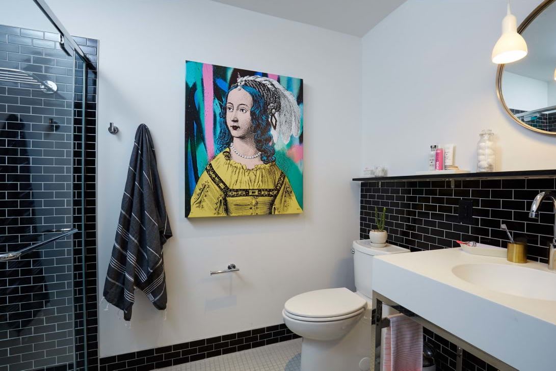 View of the designer bathroom details at Staten Island Urby - luxury Staten Island apartments for rent