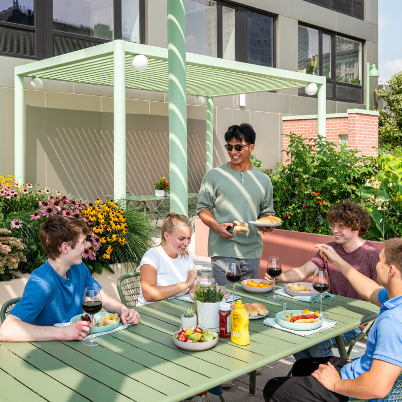 Newark Urby BBQ and Grills area on Roof Deck