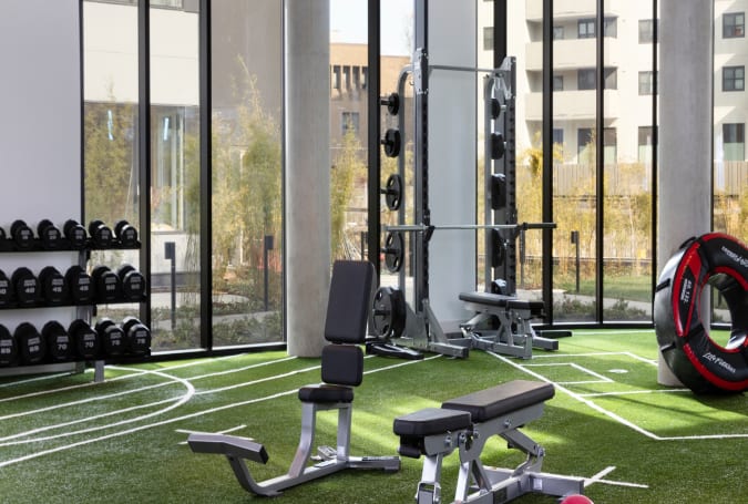A gym with great light, equipment and the space you need to sweat.