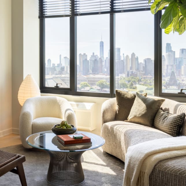 Modern luxury living room at Journal Square Urby