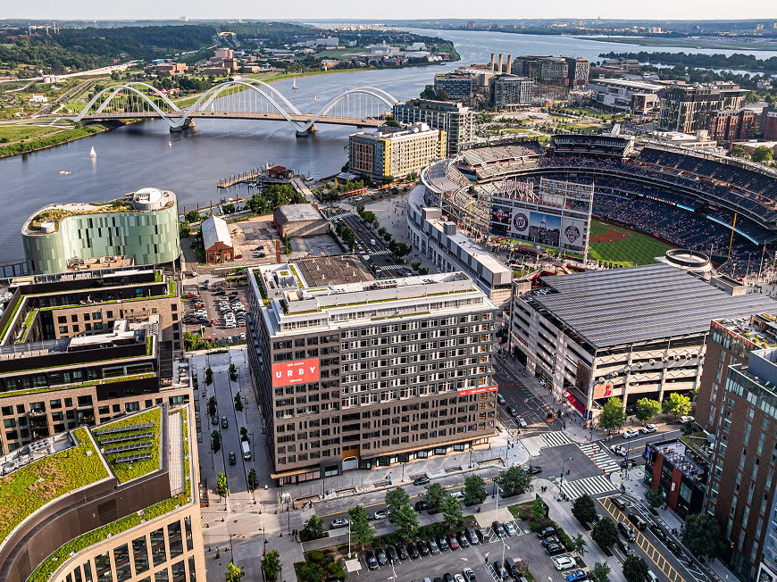 Aerial view of Navy Yard Urby in Washington DC