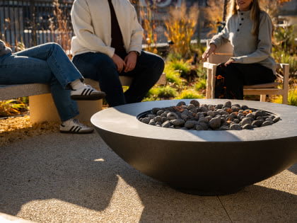 Roof terrace fire pit - luxury Navy Yard apartments for rent in Washington DC