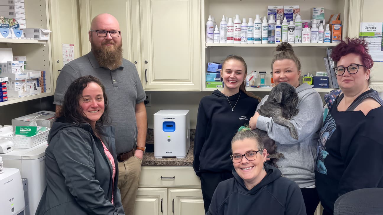 Our team and IDEXX installing the new inVue Dx Analyzer