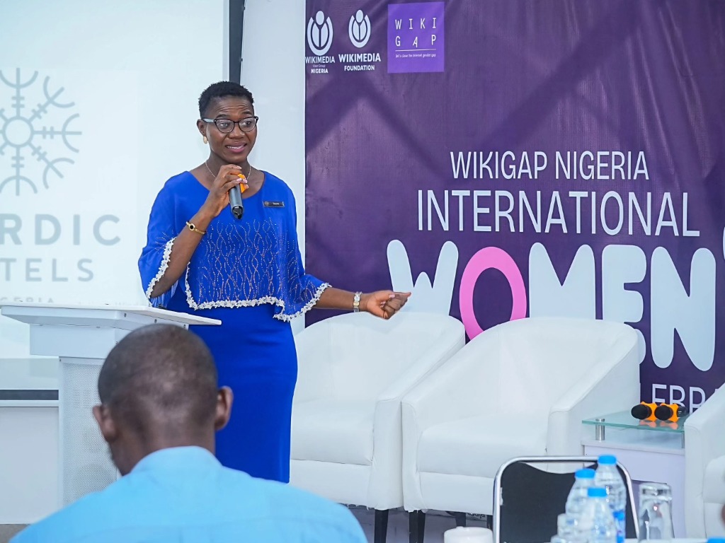 WikiGap Nigeria International Women conference presentation at Nordic Hotels