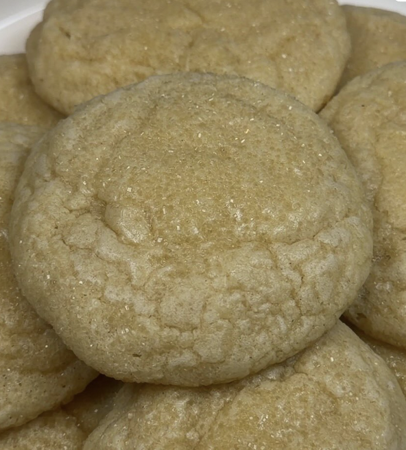 homemade sugar cookies rolled in granulated sugar