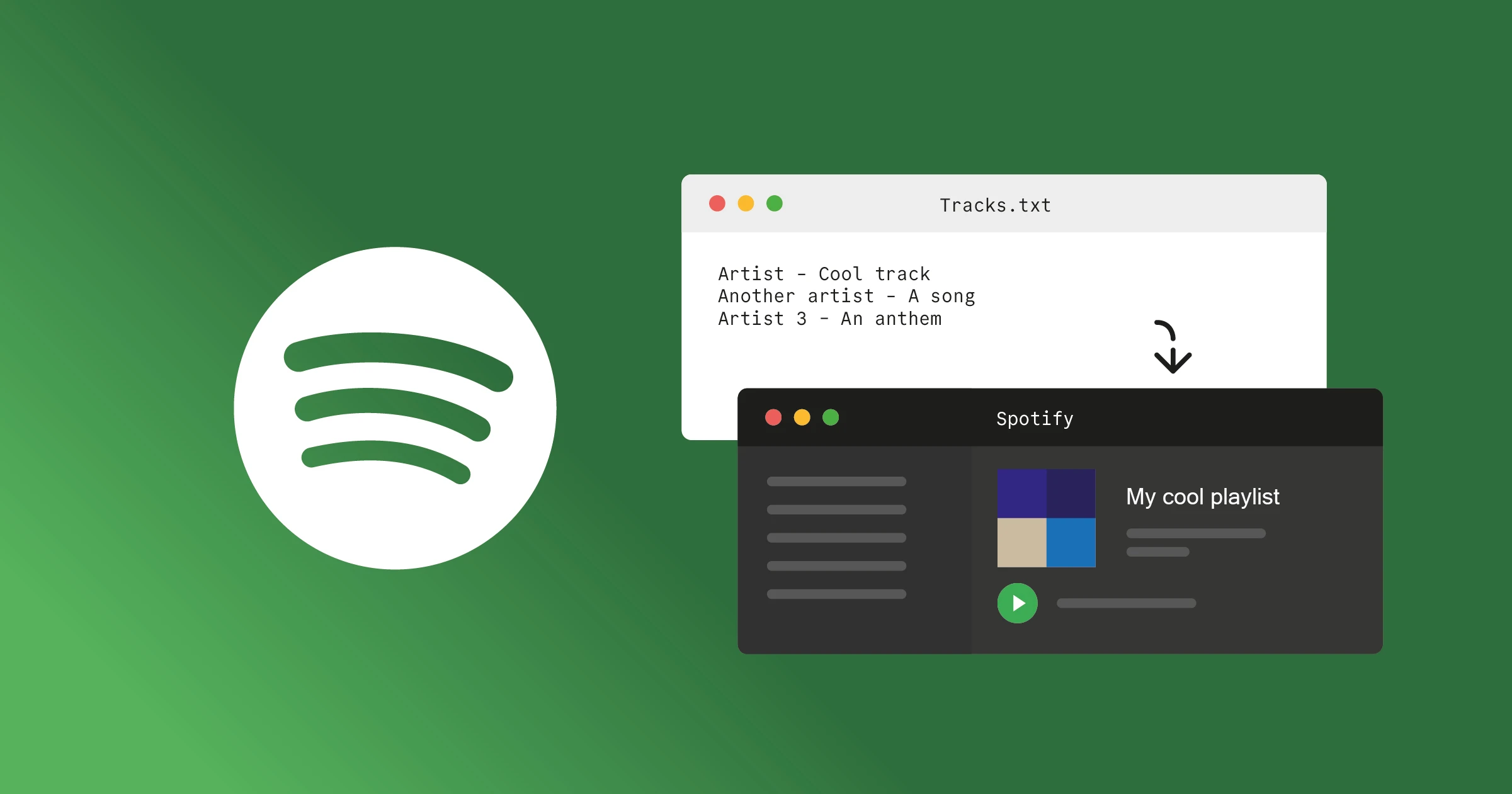 How to create a Spotify playlist from a list of tracks