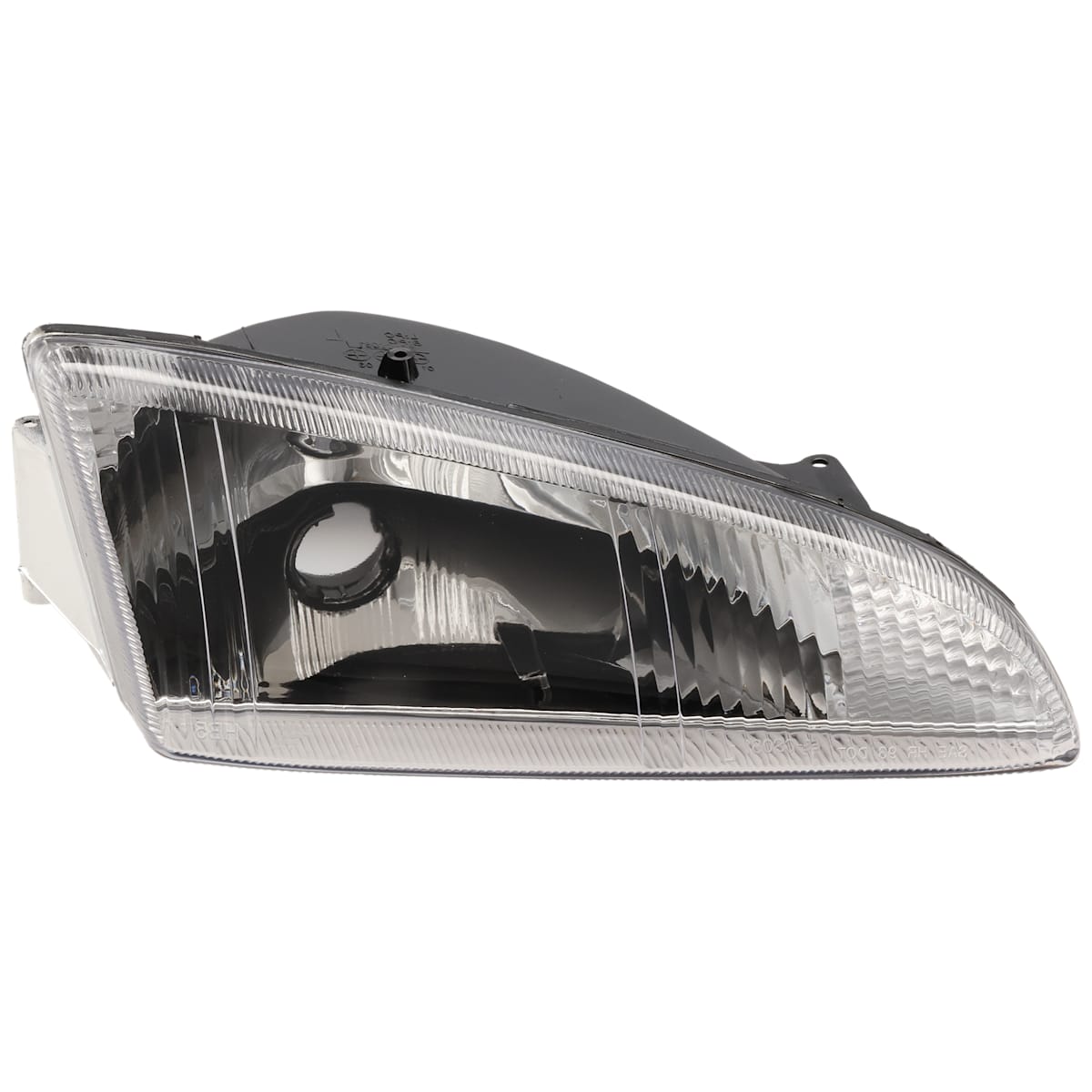 Replacement Passenger Side Headlight, Without bulb(s), Halogen, Clear Lens, With Vertical Fluted Lens