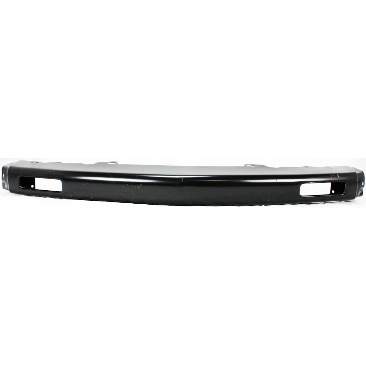 Replacement Front Bumper, Painted Black, Without Mounting Brackets, Without License Plate Provision, Without Molding Holes