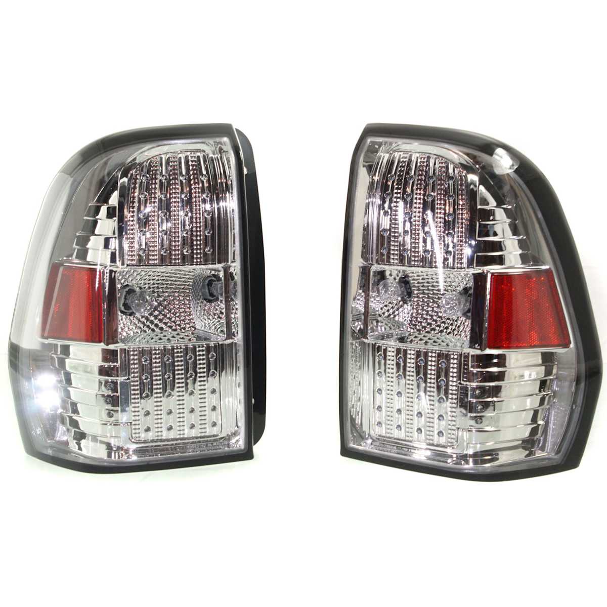 Clear Lens; Chrome Interior LED Tail Lights