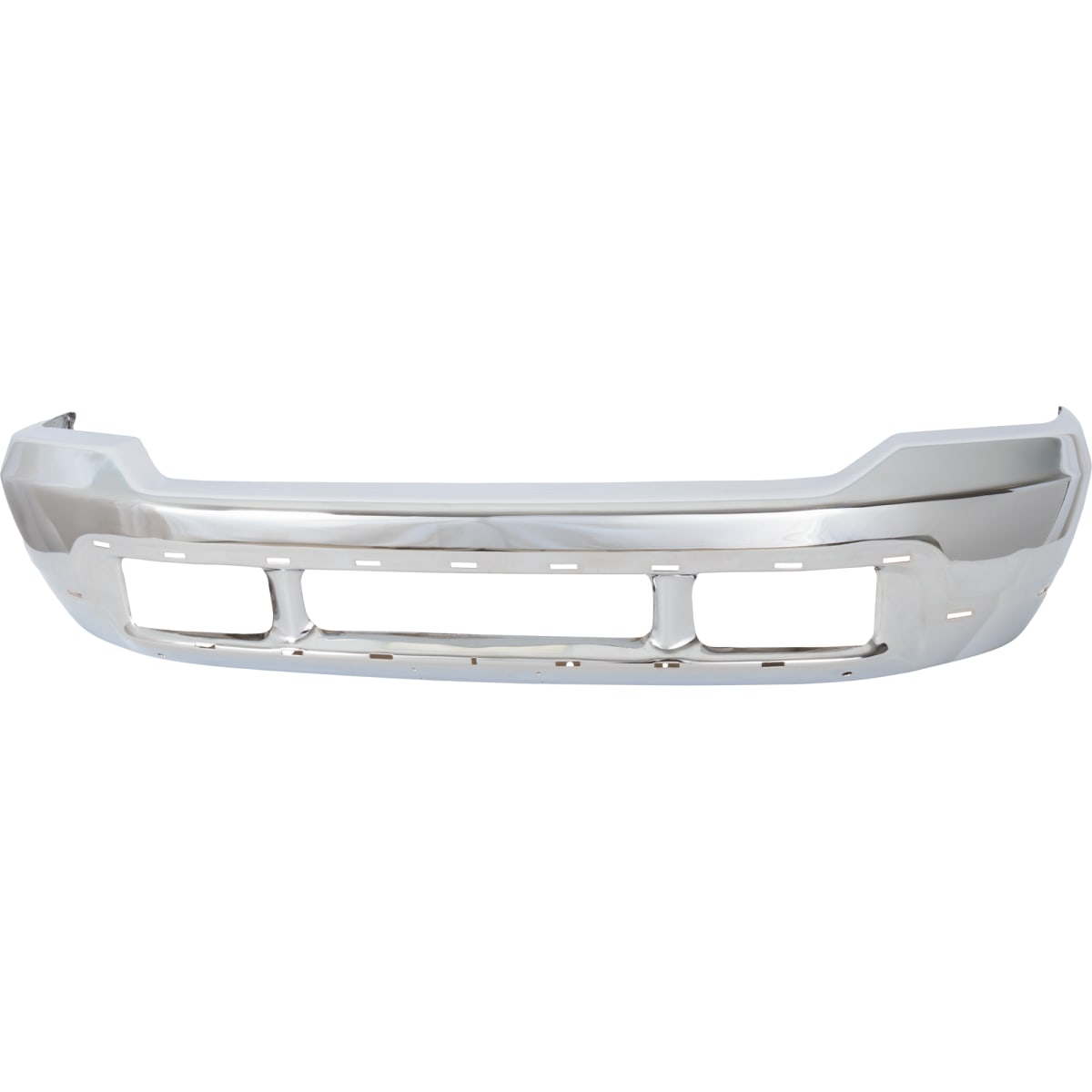 Replacement Front Bumper, Chrome, With Molding Holes, With Holes for Pad