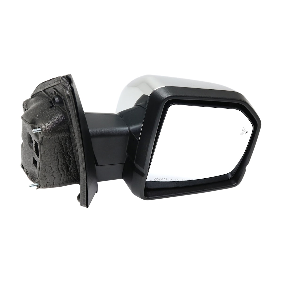 Kool Vue Passenger Side Mirror, Power Glass, Power Folding, Heated, In-housing Signal Light, With memory, With Puddle Light, Without Auto-Dimming, With Blind Spot Detection in Glass, Chrome