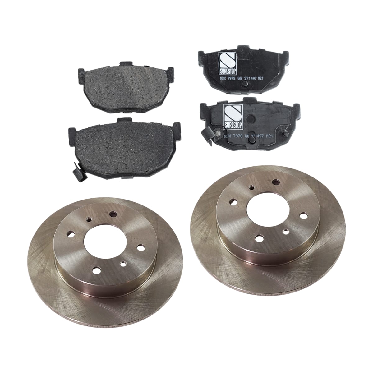 SureStop® Rear Brake Disc and Pad Kit, Plain Surface