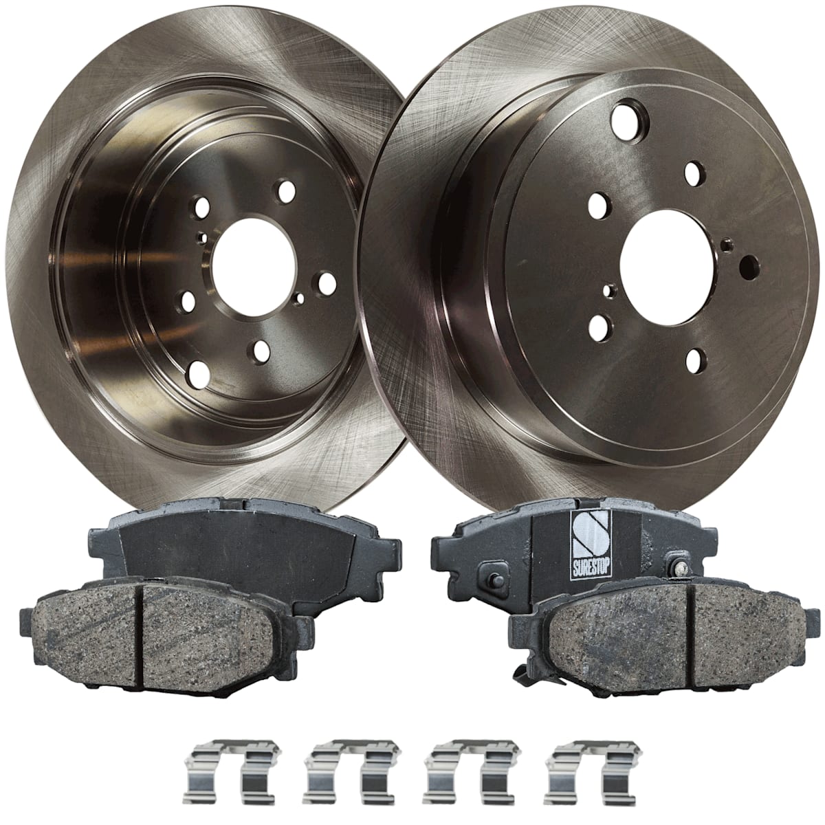 SureStop® Rear Brake Disc and Pad Kit, Plain Surface