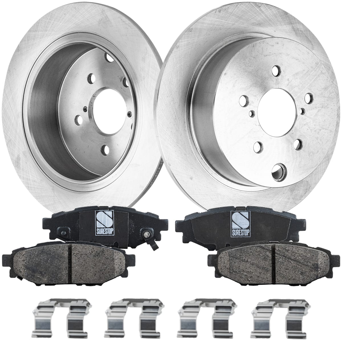 SureStop® Rear Brake Disc and Pad Kit, Plain Surface