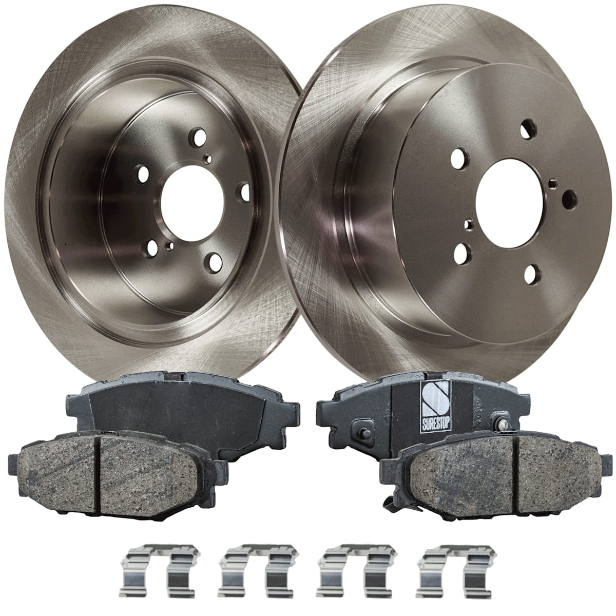 SureStop® Rear Brake Disc and Pad Kit, Plain Surface