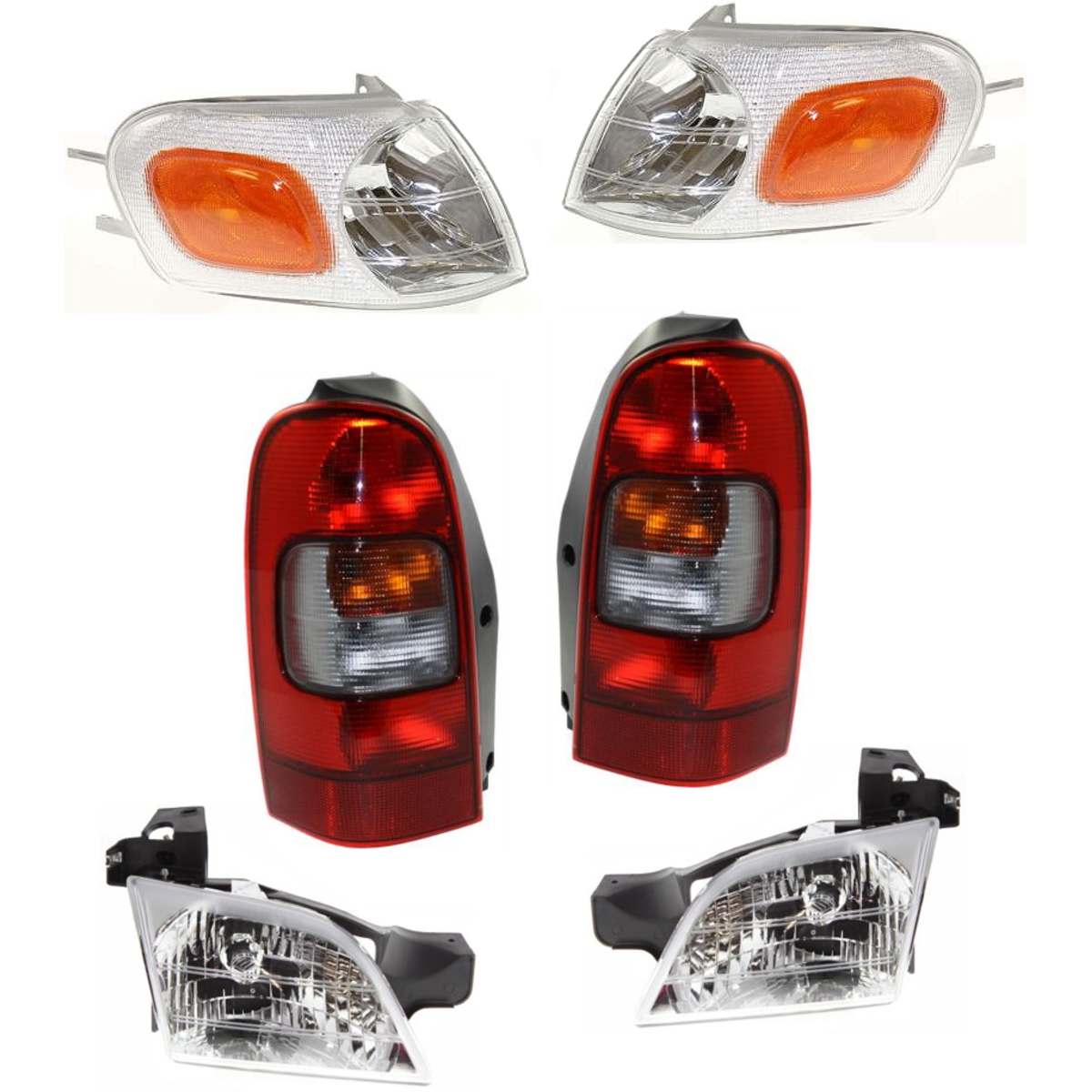 Amber, Clear, & Red Lens Halogen Headlights