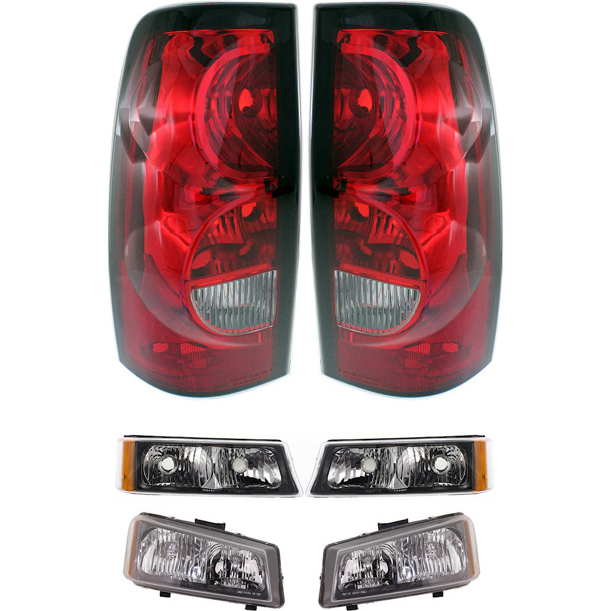Clear & Red Lens Halogen Headlights