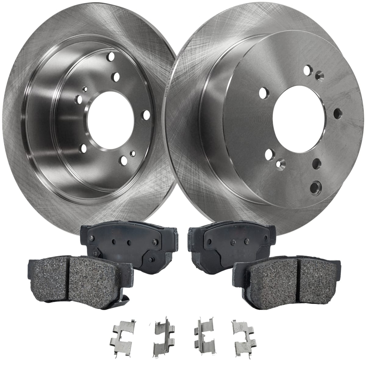 2008 Kia Sportage Rear Brake Disc and Pad Kit, Plain Surface, 2Wheel