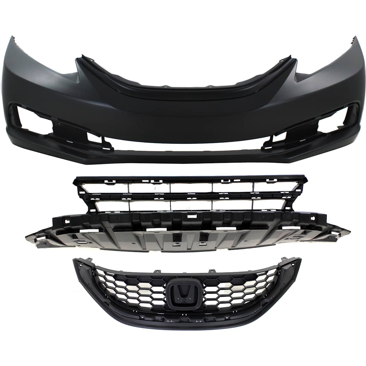 NEW FRONT BUMPER COVER GRILLE BLACK FITS 2013-2015 HONDA CIVIC 71105TR3A51 NEW FRONT BUMPER COVER GRILLE BLACK FITS 2013-2015 HONDA CIVIC 71105TR3A51