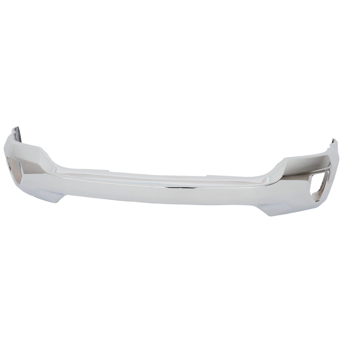 Replacement Front Bumper, Chrome, Without Mounting Brackets, With Fog Light Holes, With Impact Bar Skid Plate, Without Air Hole